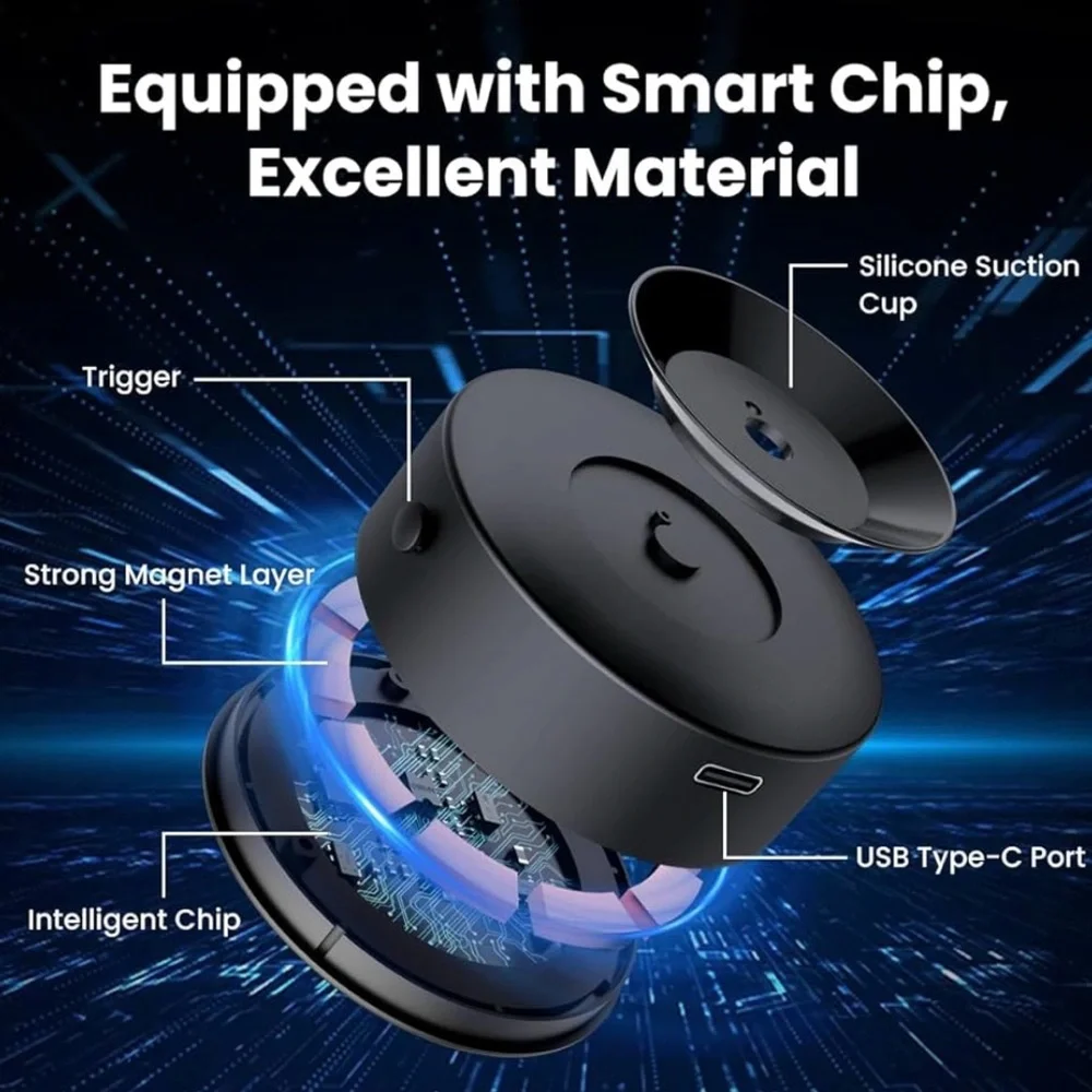 Magnetic Cell Phone Holder For Cars Electric Vacuum Strong Suction